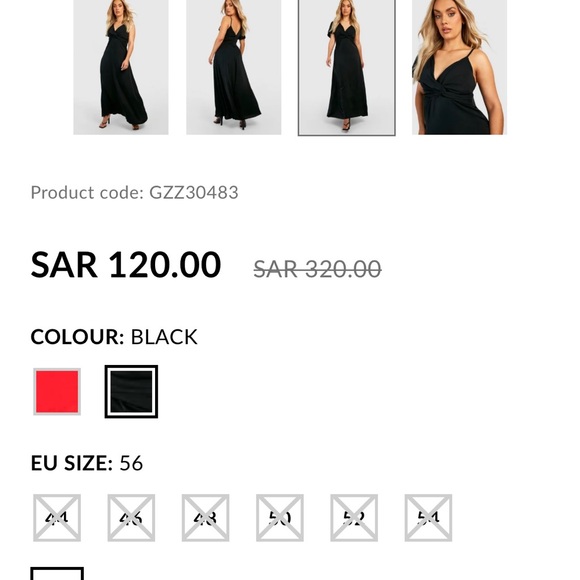 Boohoo Plus Size Satin Twist Front Maxi Dress - Picture 2 of 5